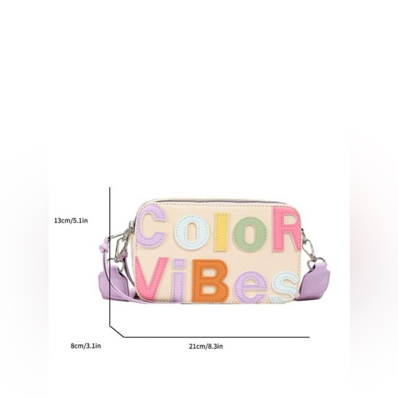 NWT-Fashionable Dopamine-Color Pu Alphabet Camera / Crossbody Bag - Picture 8 of 8